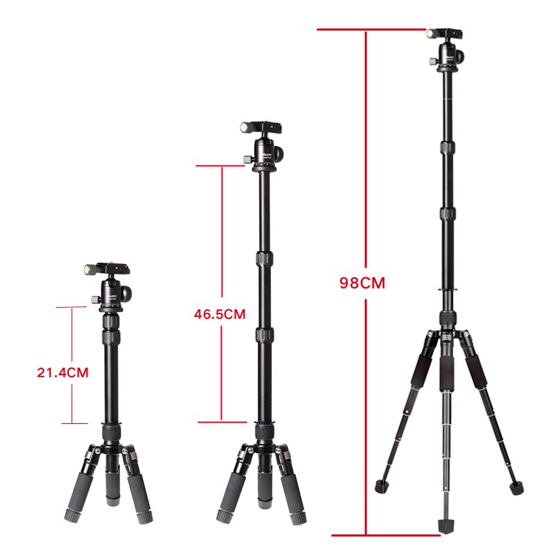 XILETU FM5S-MINI Lightweight Alluminum Tripod Tabletop Mini Travel Stand Tripod with 360 Degree Ball Head For Digital Camera
