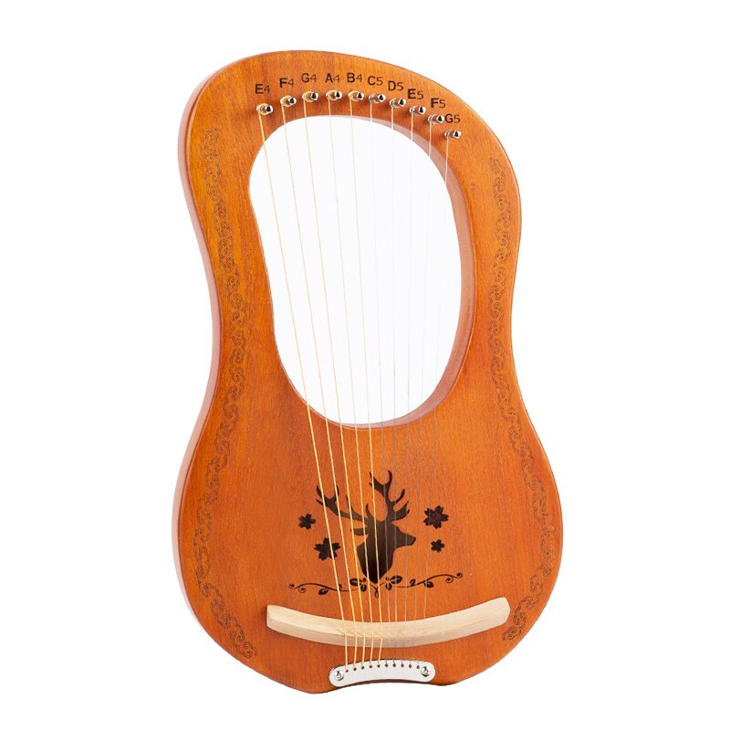 ARPA de madera de caoba de 16 cuerdas, instrumento Musical de arpa de 19 cuerdas, instrumento de cuerda, arpa de Lira con herramienta de afinación para principiantes: 10 strings type 3