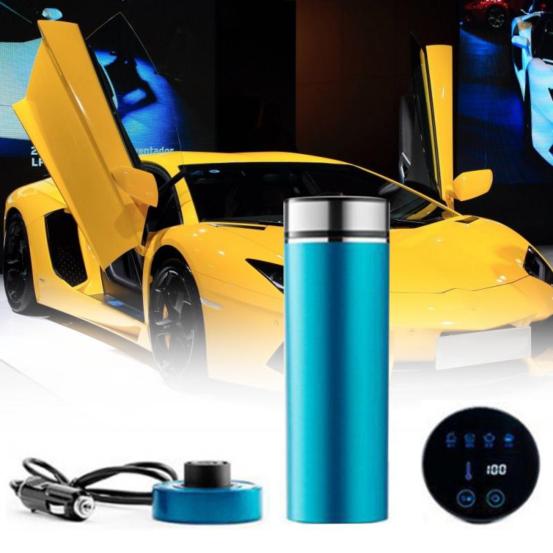 Auto elektrische beker 12v-24v rijden roestvrij staal automatische waterkoker digitaal display reis kokende koffie handig water verwarmen