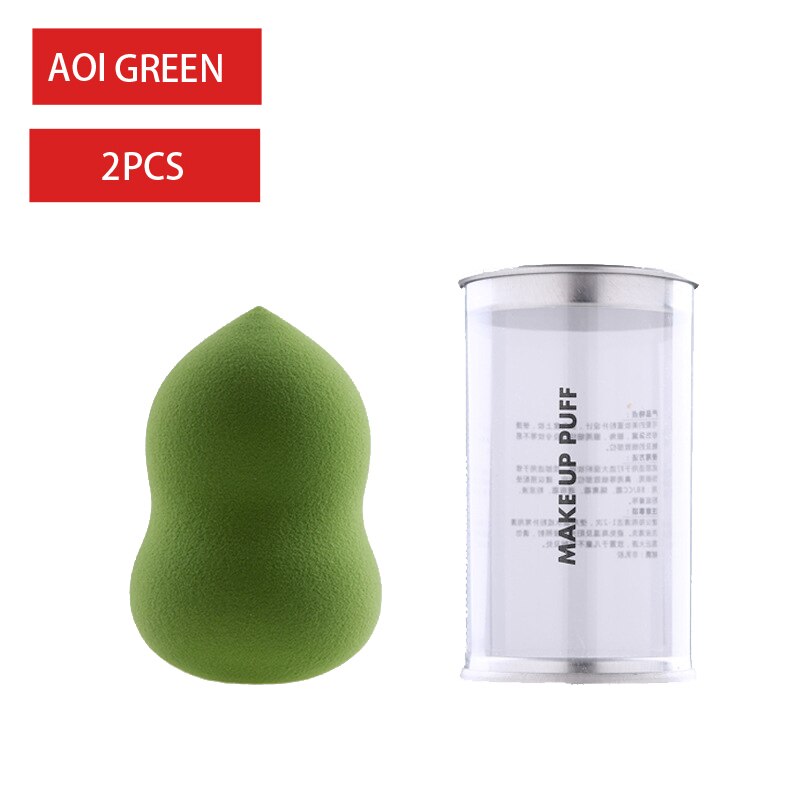 Coussin en forme de gourde, en forme de goutte d'oeuf, éponge, coussin de maquillage en forme d'oeuf, en boîte: A01 GREEN 2PCS