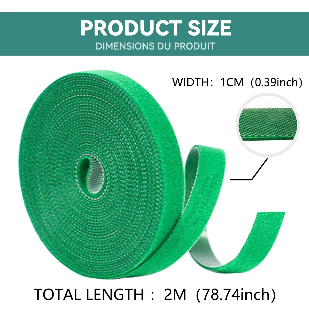Cinta de jardín, brida para cables de nailon para plantas, flores, cultivo, escalada, soporte reutilizable para plantas, sujetador de gancho y bucle, accesorios de jardín