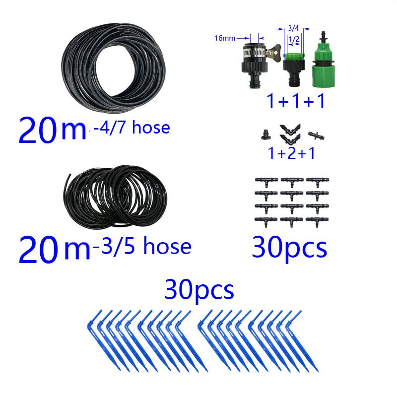Garden watering system Dropper watering kit greenhouse drip arrow system for Potted plants 1set: 20m