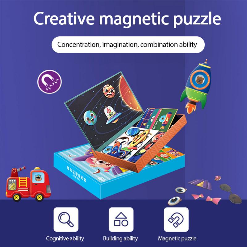 Kinderen Magnetische Puzzel Magnetische Stickers Multifunctionele Vroeg Onderwijs Intellectuele Ontwikkeling Brain-Inspirerende Speelgoed