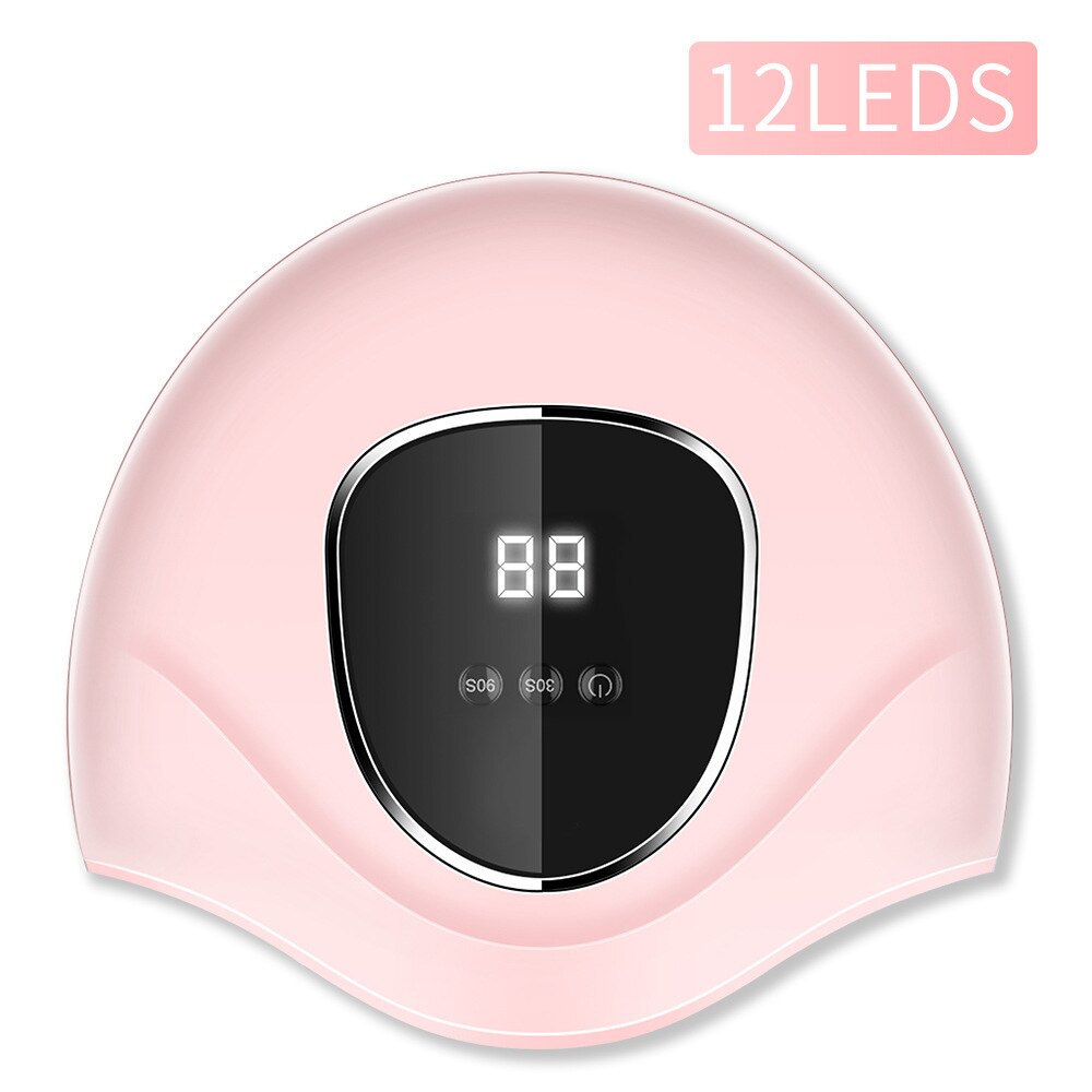 350w lampe til manikyr 12/18/30 lysdioder lampe til tørking av negler uv ledet lampe til neglegel neglelampe tørkelampe til gellakk: Rosa 100w 12 lysdioder