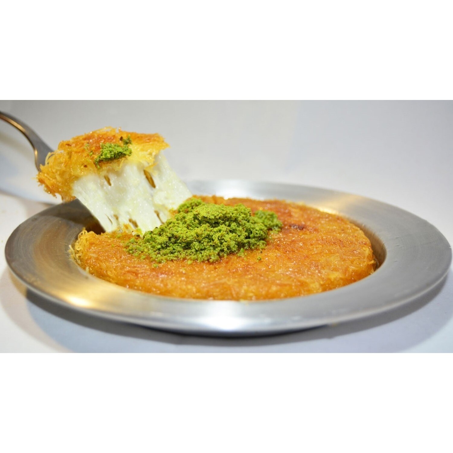 6 st kunefe tallrik köksservice dessert presentation pan turkisk traditionell berömd fat bricka gaziantep rostfri aluminium