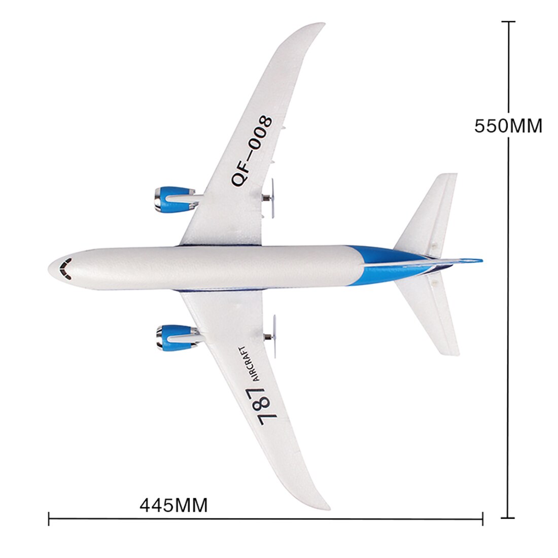 QF008 2,4G 3CH Simulierte Fernbedienung Fixed-Flügel EPP Flugzeug-GorNorriss EPP 550mm Spannweite 6-Achse gyro mit Licht Bar DIY Flugzeug