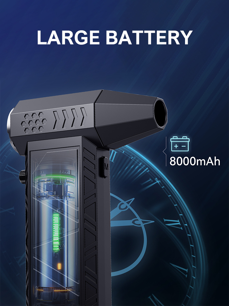 Souffleur à Jet Turbo 300000 RPM puissant ventilateur d'air moteur sans brosse Turbo ventilateur 8000mAh Souffleur Air Puissant ventilateur de voiture