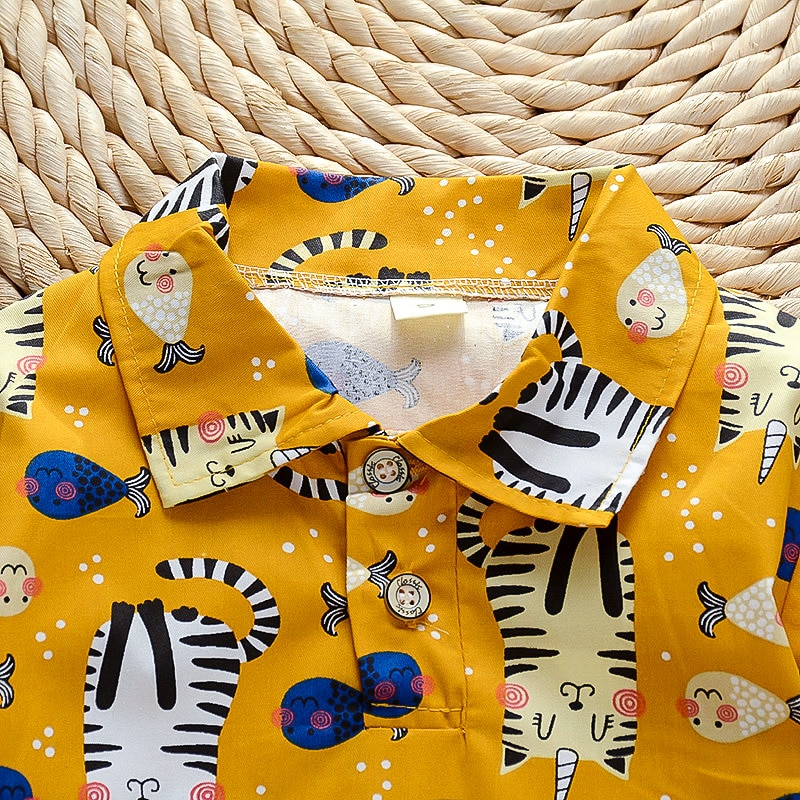 BabiColor Baby Clothing Set Summer Kids Boys Beach Outfits Cotton Shirt +shorts 2pcs Infant Boys Tracksuit Set