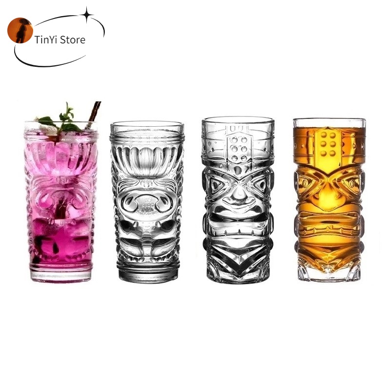 Creatieve Tiki Mok Voor Cocktail Thee Melk Koffie Mok Bier Mokken Reizen Wijn Koffie Cup Whisky Brandy Cocktail Mokken clear Tu