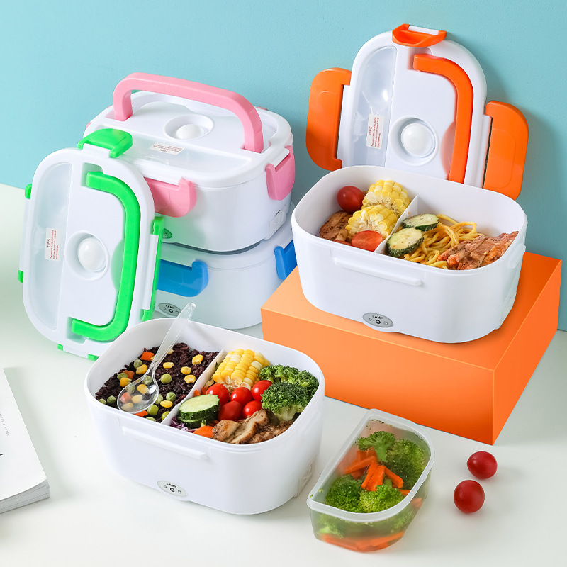 2 in 1 110V 220V 12V 24V Electric Heating Lunch Box Car Office School Food Warmer Rice Box Cooker Container Heater Bento Box Set