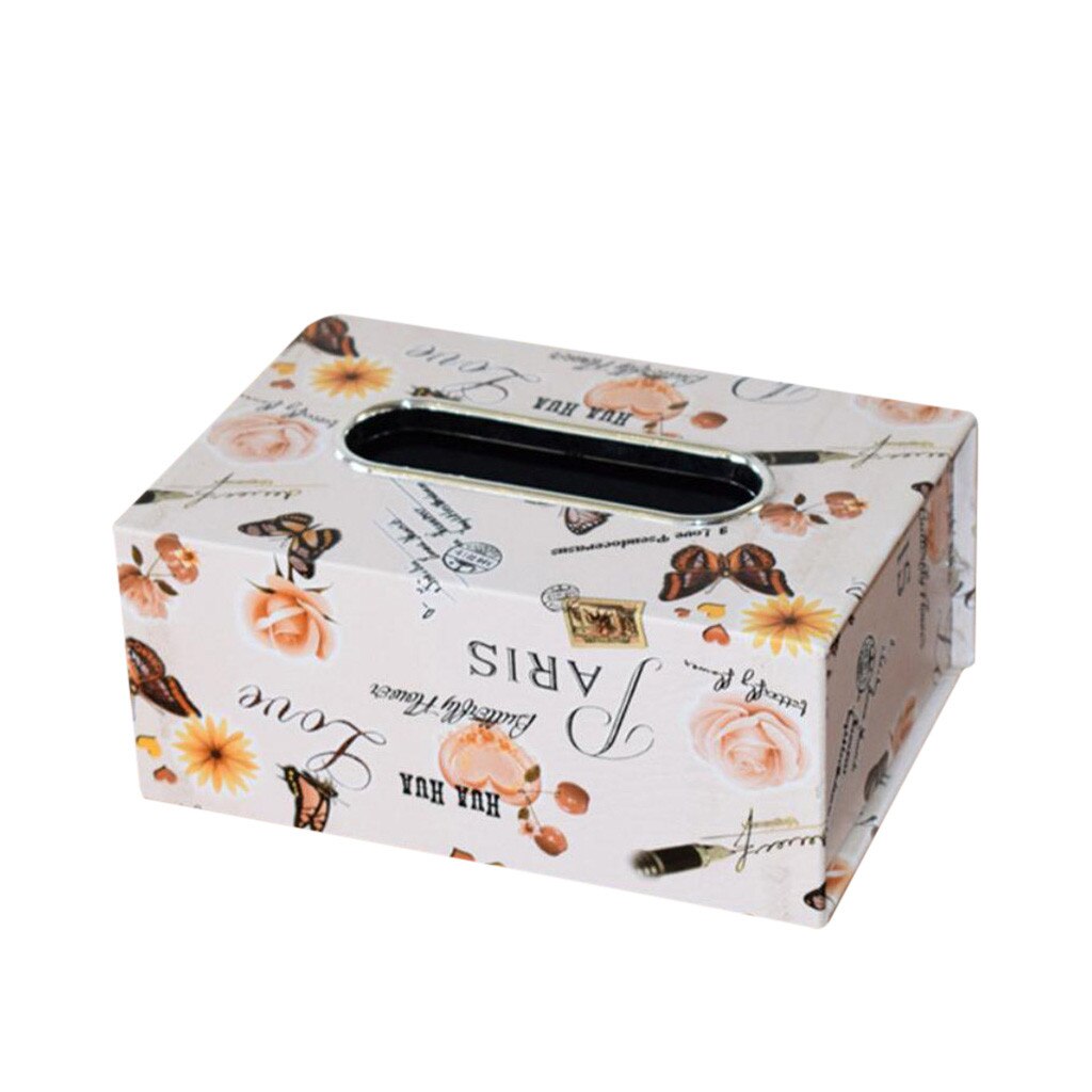 Leather Tissue Box European Napkin Tray Boxes Medium Leather Car Tissue Box Holder Box Case Pouch Table Tissue Holder: 8