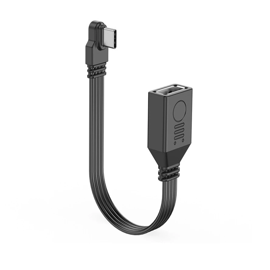 Fladt c-type usb til otg usb-kabel 5-30cm egnet til telefoner computere funktionstype -c 90 graders han til usb 2.0 hun-adapter: Hvid / 1.8m