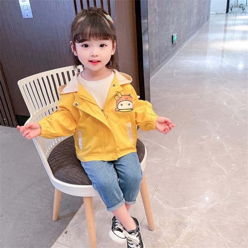 Manteau jaune printemps-automne pour enfants et adolescentes, veste d&#39;extérieur, pour fête d&#39;école en plein air, grande taille, 2022
