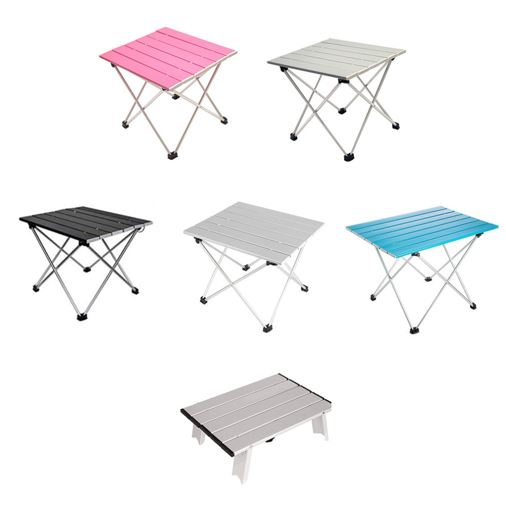 Portable Table Foldable Folding Camping Hiking Desk Traveling Outdoor Picnic Blue Gray Pink Black Al Alloy Ultra-Light
