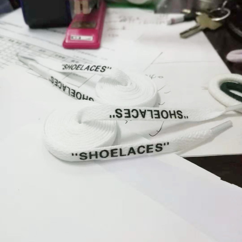 1 paire noir blanc nouvelle impression "lacets" lacet personnalité de la baskets chaussures à corde plate accessoires de chaussures à lacets