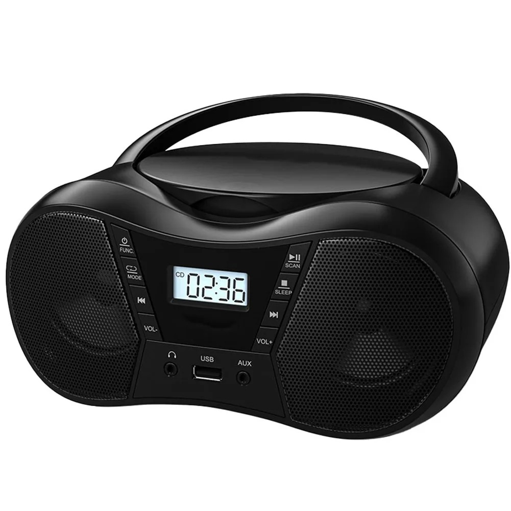 Kleiner Boombox-CD-Player, Kassette, AM, FM-Radio, Bluetooth-Lautsprecher, AUX, USB, MP3, spielt mit Fernbedienung, unterstützt AC/DC-betrieben: YELLOW