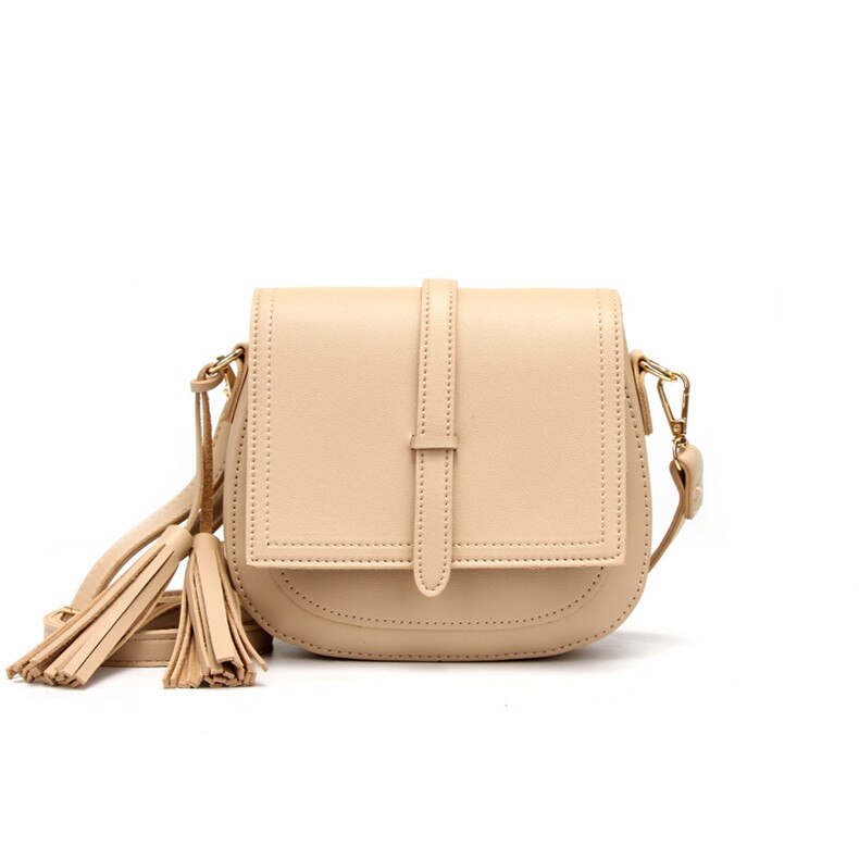 Vrouwen Schoudertassen Pu Lederen Tas Toevallige Kleine Vrouwelijke Crossbody Tas Met Kwastje Reizen Voor Dames Meisjes: Apricot
