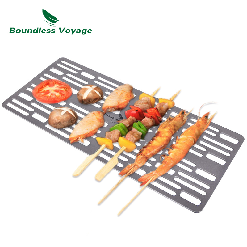 Grenzeloze Voyage Camping Titanium Mini Grill Houtskool Barbecue Gas Grill Voor Outdoor Picknick BBQ