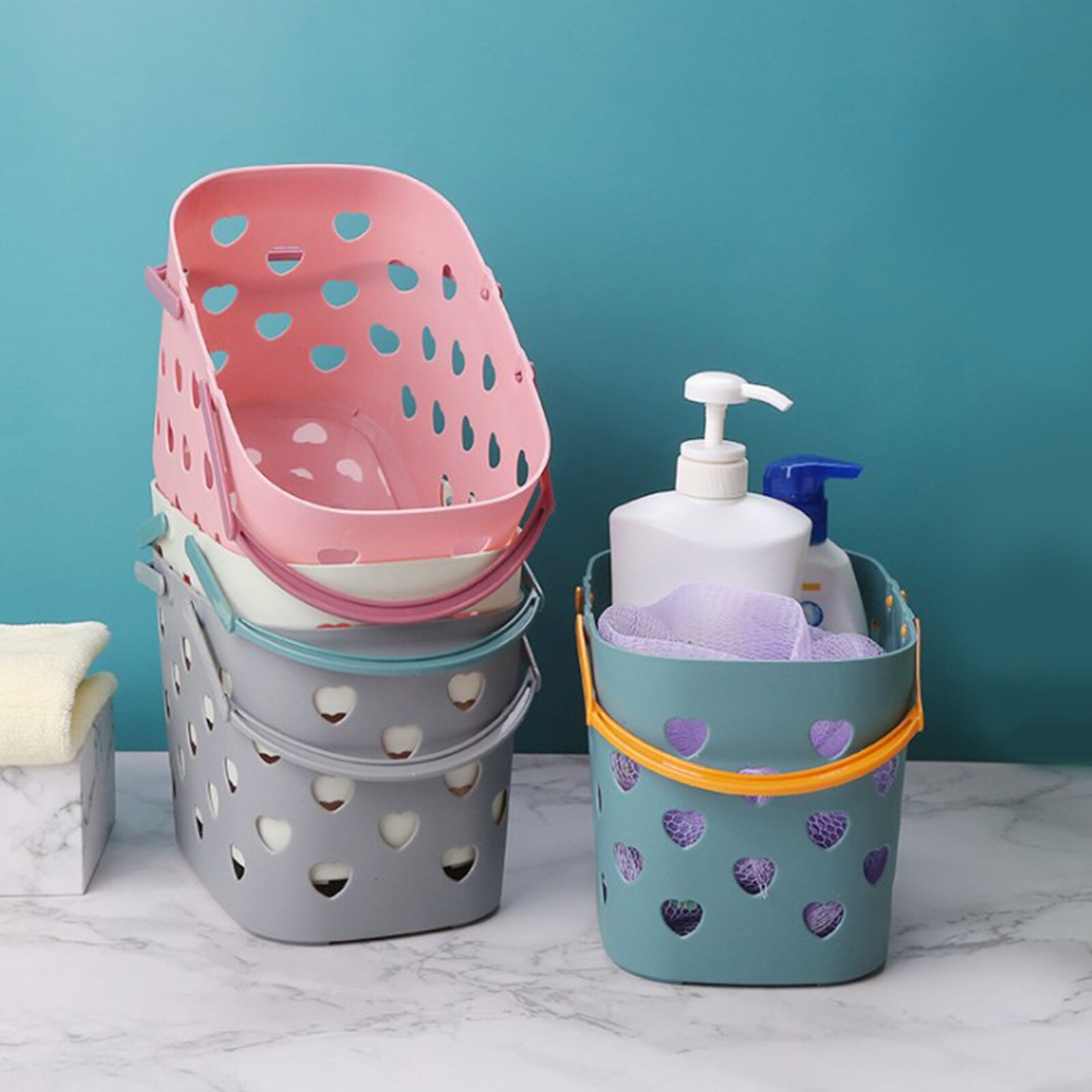Portable Shower Caddy Tote Large Capacity Quick Dry Toiletry Box Shower Handheld Toiletries Storage Basket for Bathroom