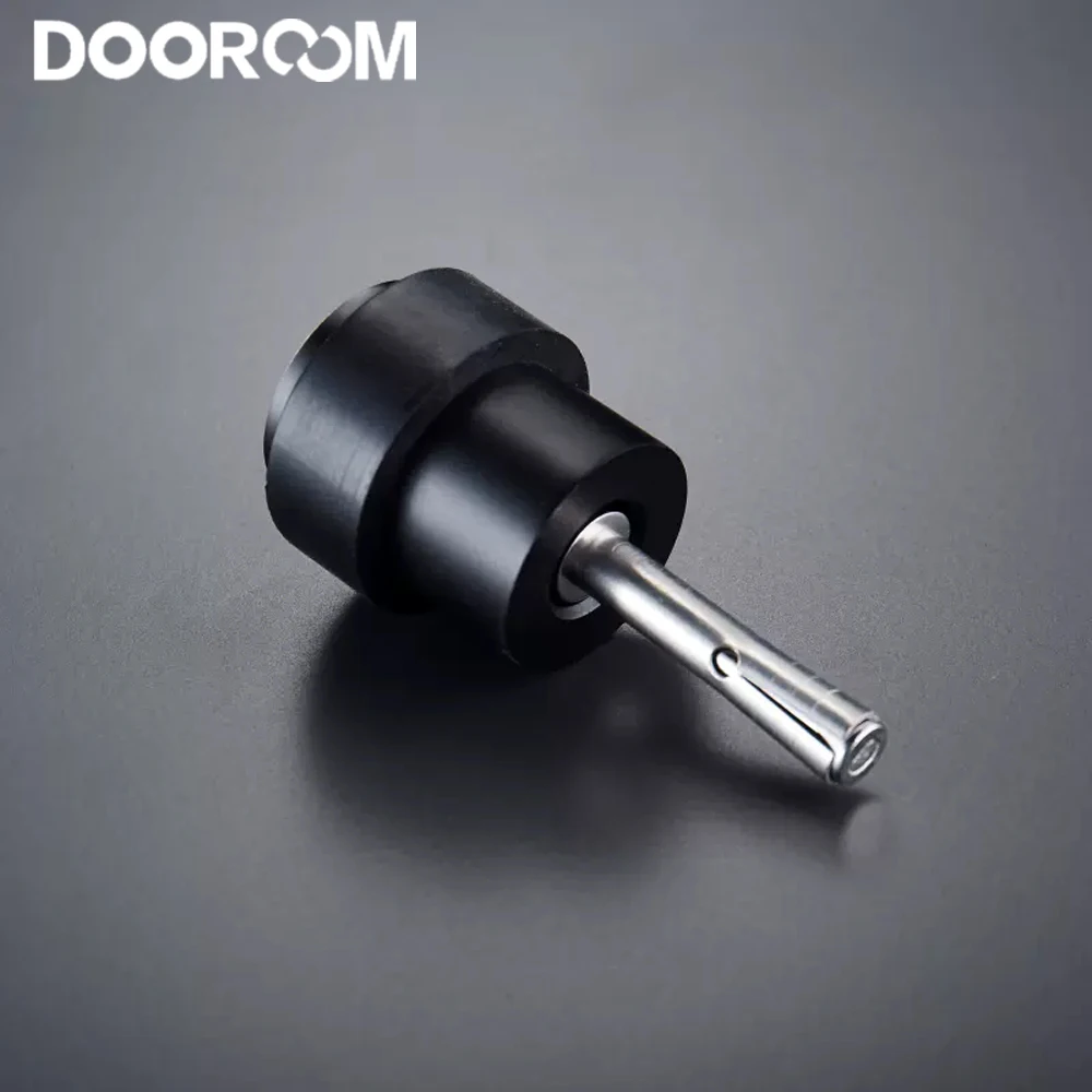 Tope de puerta de latón DOOROOM, Tope de puerta cilíndrico de bronce negro, protección de seguridad para suelo, herrajes para muebles, soporte Puerta Tope