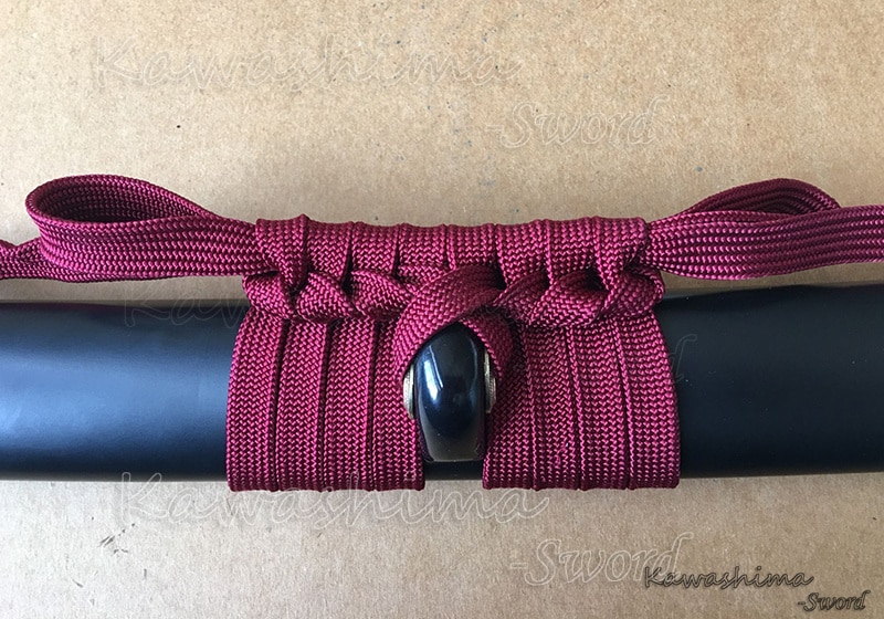 Vin rød sageo overlegen uld materiale reb indpakningssnor til japansk samurai sværd mærke