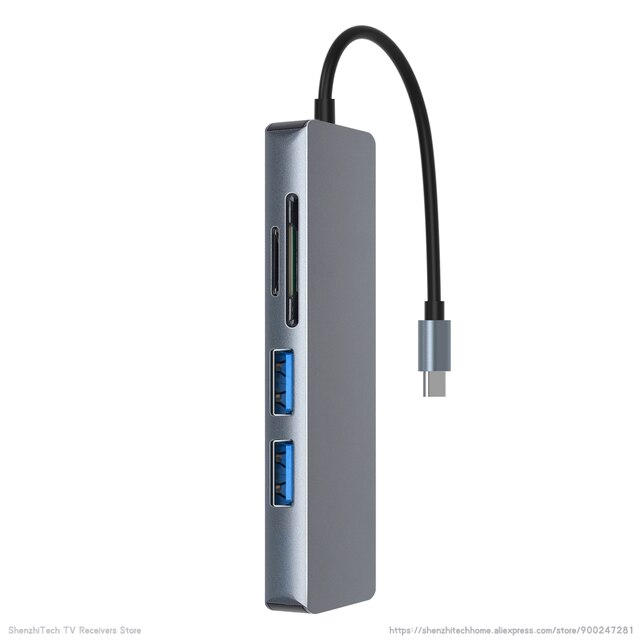 MiraScreen TC18 5 w 1 typu C 4K stacja dokująca robić adapter robić laptopa MacBook z wejściem HDMI kompatybilny 2x usb 3.0 czytnik kart SD i TF: Default Title