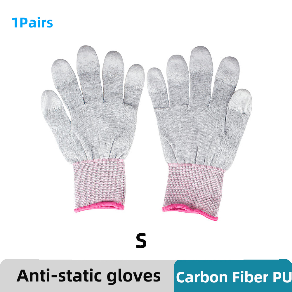 Handy Reparatur Carbon Faser Handschuhe PU Isolierung Beschichtung Finger Anti Statische Handschuhe ESD Elektronische WorkingTablets Fix Werkzeuge: YCN3-1Pairs S