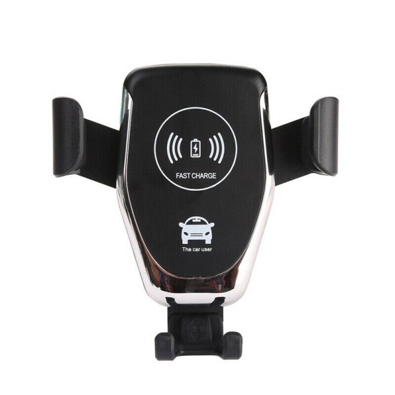 Automatische Qi Draadloze Oplader Snelle Auto Opladen Telefoon Houder 10W QI Draadloze Zwaartekracht Mobiele Telefoon Beugel: Black