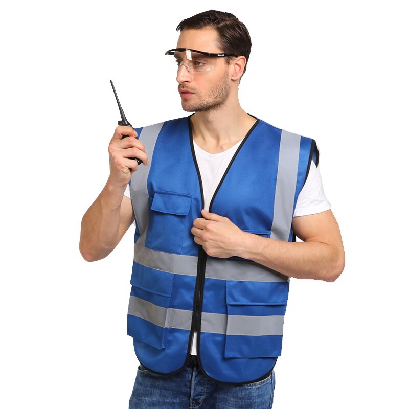Blau Reflektierende Kleidung Für Reiten Sicherheit Weste Jacke Für Männer Motor- Fahrrad Kleidung: Blau / XL
