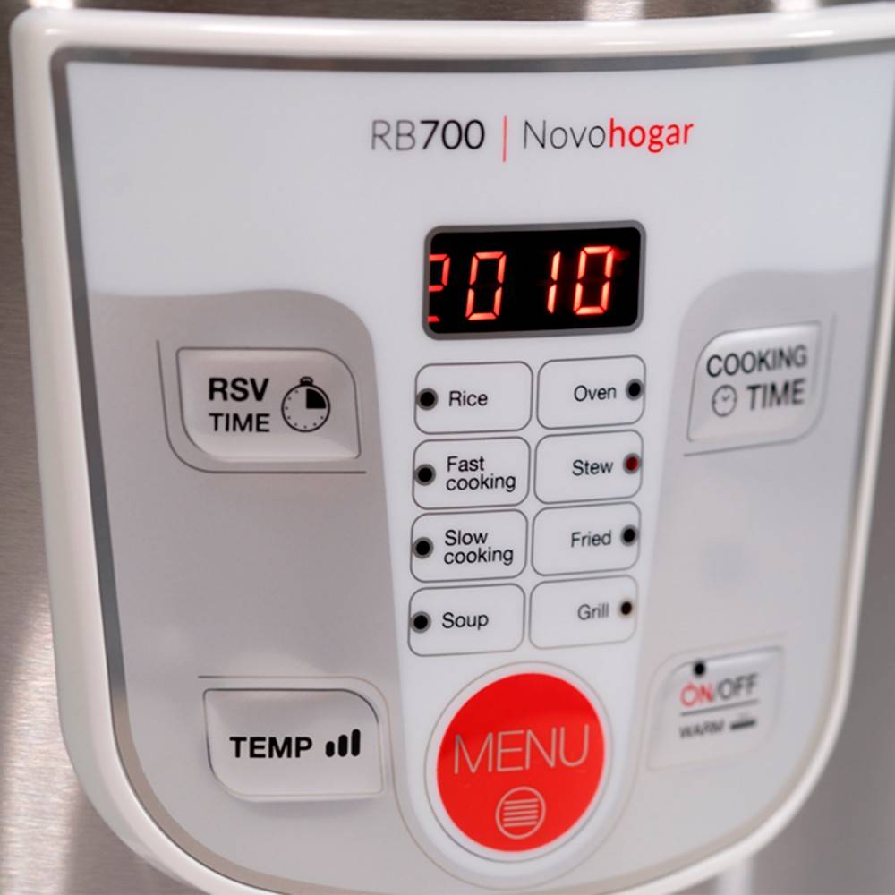 Robot de Cocina Multifunción RB700, Programable 24H. 5 Litros (10 Comensales). 8 Menús 8 Programas. Pantalla y Recetario