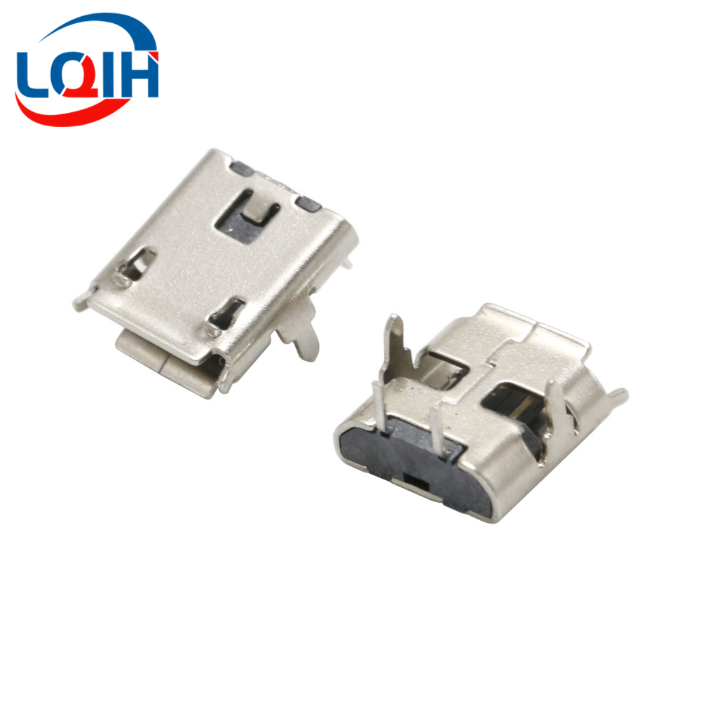 Conector Micro USB 2 de 5 pines, conector hembra DIP SMD para teléfono, tabletas, altavoces, etc., puerto de carga, enchufe de alimentación v8, 10 Uds.