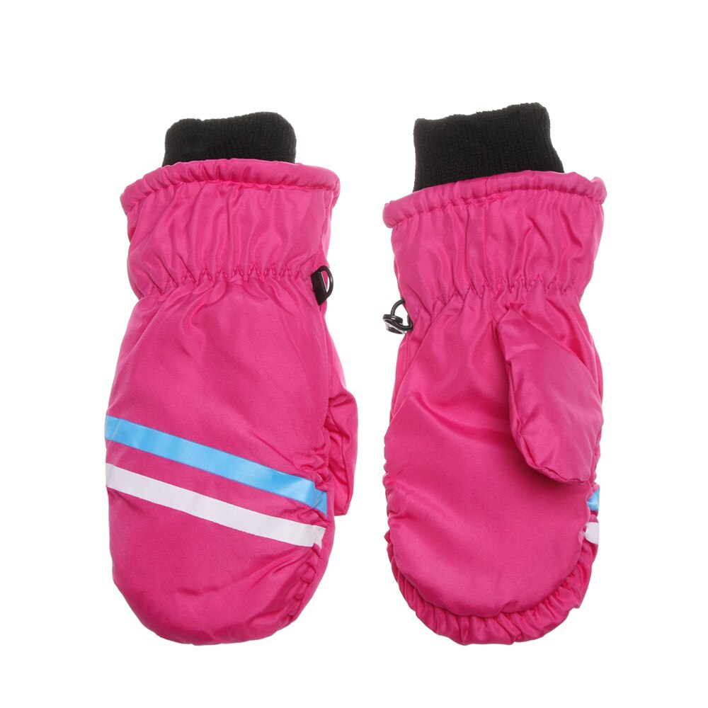 Children Winter Warm Gloves Boy Girls Ski Snowboard Windproof Waterproof Thicken Keep Warm Winter Outdoor Mitten: rose red