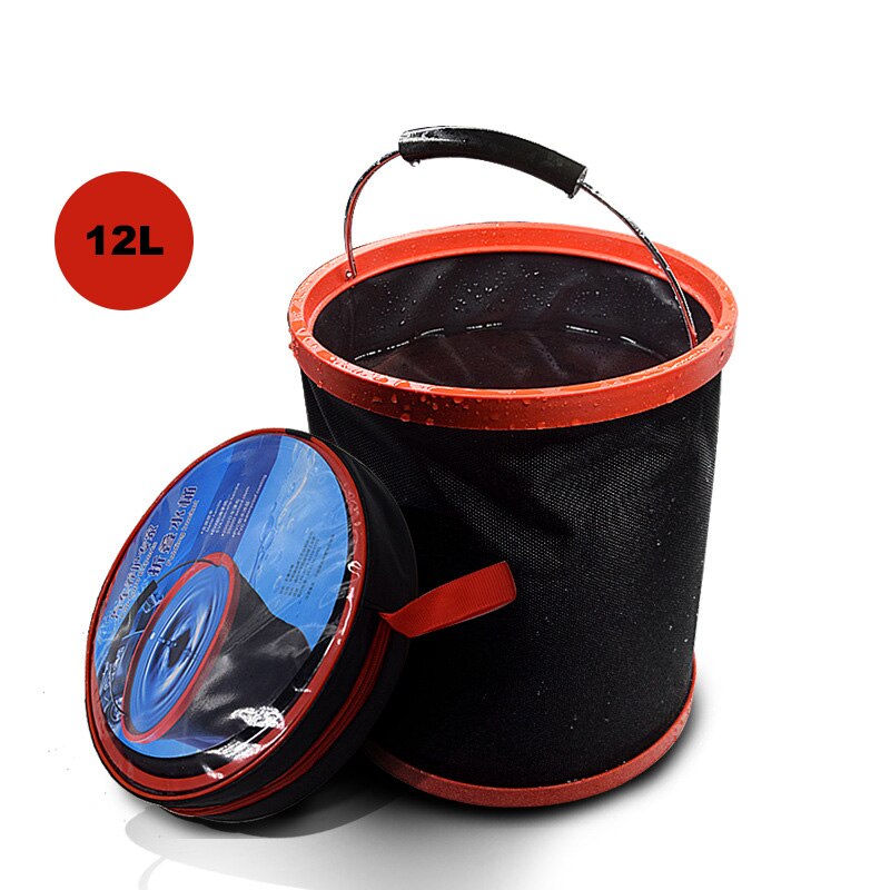 Portable Car Wash Clean Large Bucket Thickening Folding Multi-Function Car Home Outdoor Camping Fishing Storage Container: 12L