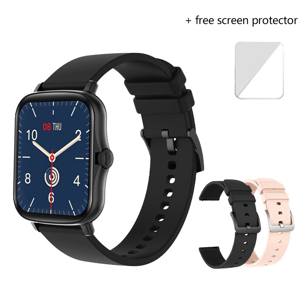 Reloj inteligente Y20 P8 Plus para hombre y mujer, dispositivo completamente táctil de 1,7 pulgadas, resistente al agua IP67, GTS 2, Android e IOS: add 2 strap B