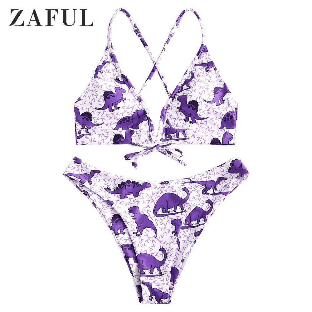 ZAFUL Ethnic Elephant Print Cross Bikini Swimsuit – Vicedeal