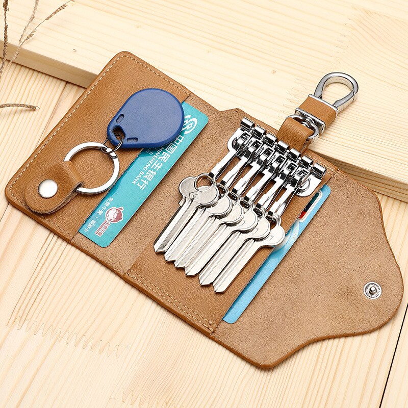 ZUID GOOSE Mannen Lederen Retro Autosleutel Houders Multifunctionele Sleutel Portefeuilles Key Pouch Vrouwen Organizer Bag Huishoudster