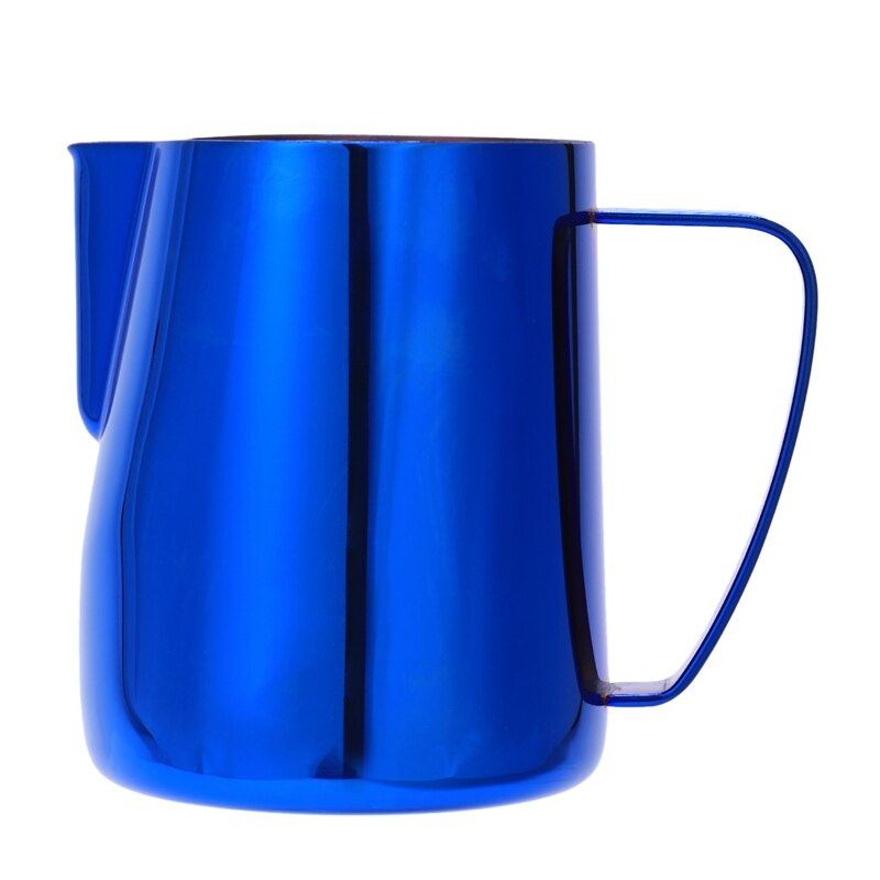 Rustfrit stål titanium blå skumkande espresso kaffekande damp & skum mælk til latte og cappuccino: 600ml