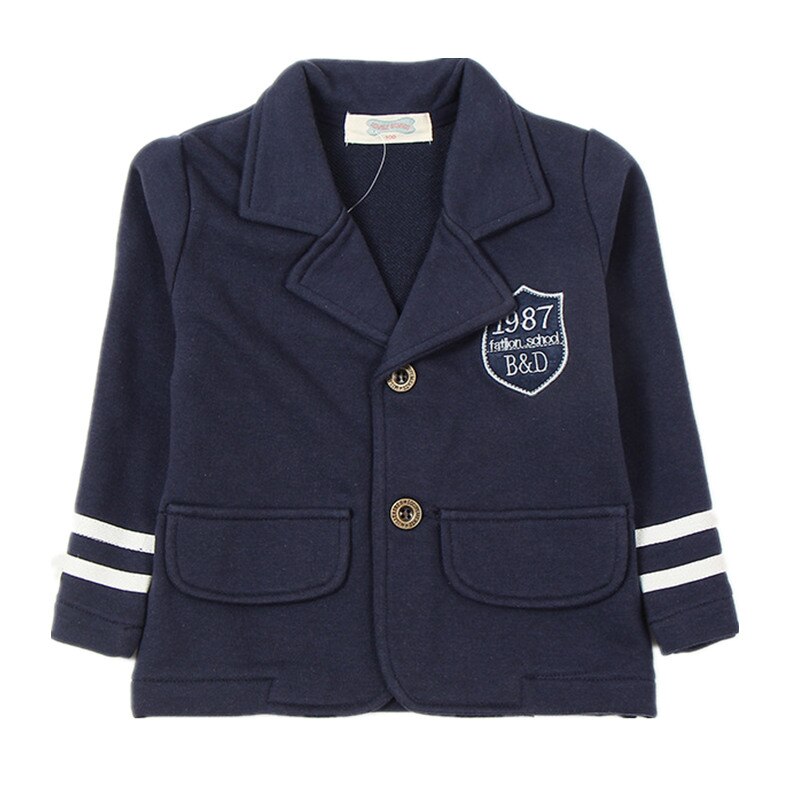 Herfst College Stijl Jongens Casual Pak Marineblauw Kinderen Jas Twee Gesp Baby Boy Pak