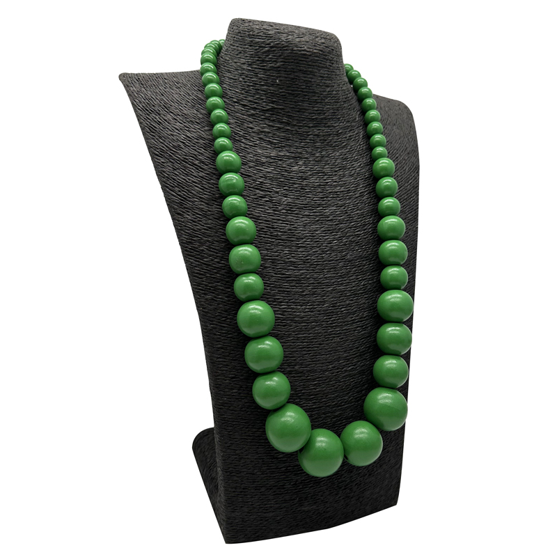 Bohemian Green Big Round Long Wood Necklace & Pendent Handmade Necklace For Women Bib Beads Party Jewelry