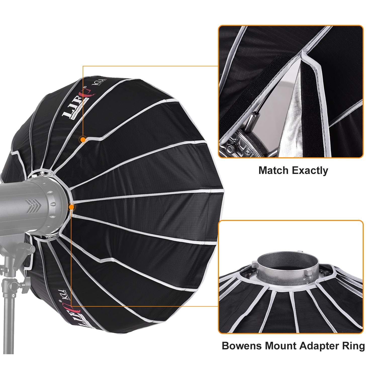 LIFE OF PHOTO Hexadecagon Soft Box Umbrella Parabolic Softbox Photography Lighting Modifiers for Studio Light Speedlite