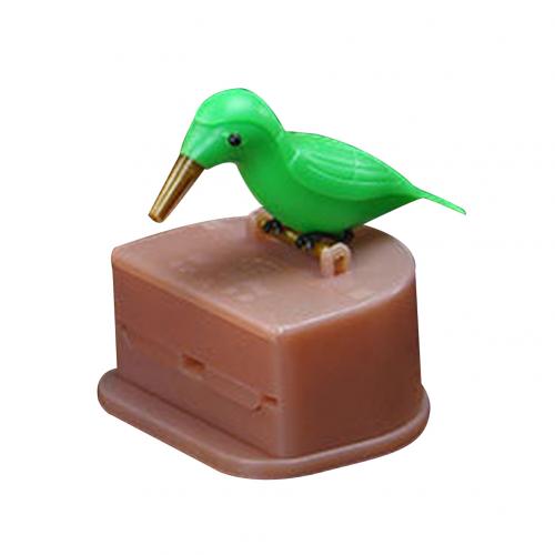 Soporte inteligente para palillos de dientes, dispensador de palillos de dientes con forma de pájaro, decoración de mesa de comedor, caja de utensilios de cocina: Pink Green Bird