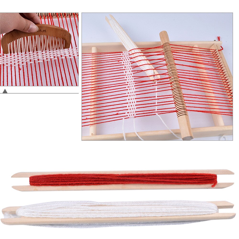 Weaving Loom Kit Girls Hand Woven DIY Suit Wooden Multifunctional Loom Handmade Woven Self Home Wall Decorations Children