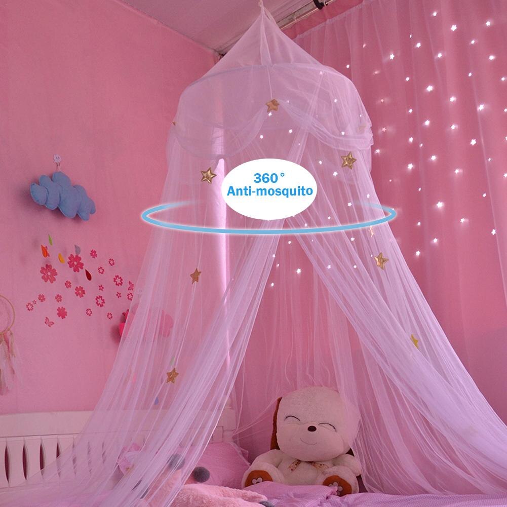 Star Dromerige Kinderen Opknoping Kant Klamboe Luifel Gordijn Vlinder Prinses Wind Koepel Klamboe Opknoping Top Tent Scherm: Purple