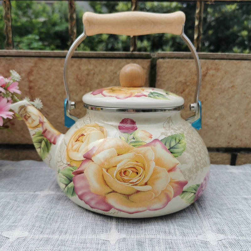 Enamel Teapot Enamel Cold Kettle Enamel Kettle and Cool Kettle Water Jug Enamel Tea Pot Stove Kettle White