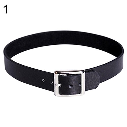 Sales! Punk Faux Lederen Riem Choker Kraag Ketting Vrouwen Club Sieraden: Black
