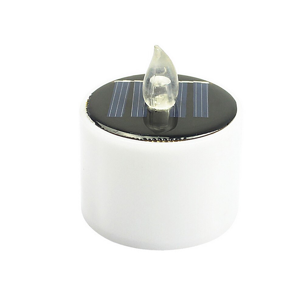 Solar Power Plastic Kaars Led Licht Kaarsen Vlamloze Elektronische Solar Led Tea Lights Lamp Voor Thuis Bar Kamer Tuin Slaapkamer