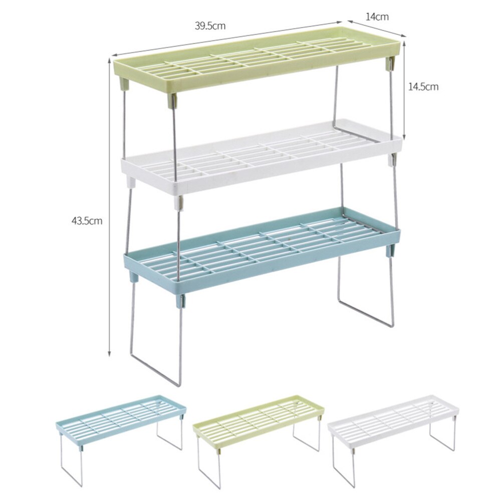 3pcs Desktop Kitchen Storage Rack Stackable and Cabinet Organizer Floor Shelving Holders for Seasoning Spices (White+Gre