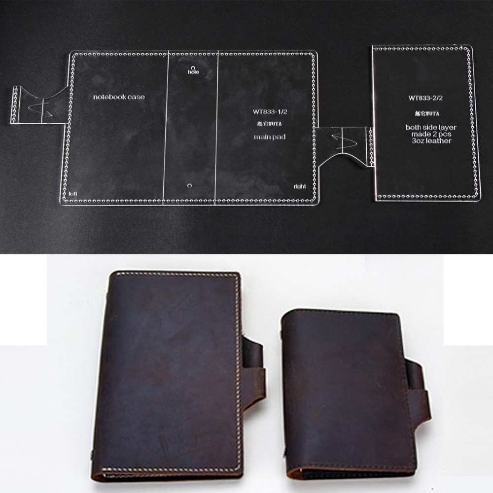 WUTA 832/833 DIY Journal Notebook Acrylic Template Diary Notebook Leather Clear Acrylic Pattern Help Cutting Leather Craft Tools