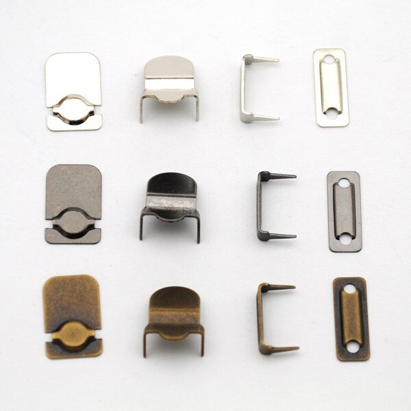 60 sæt / parti han -006 4-- delte buksekroge metal messing knapper sølv nikkel / sort nikkel / bronze farve: Flerfarvet