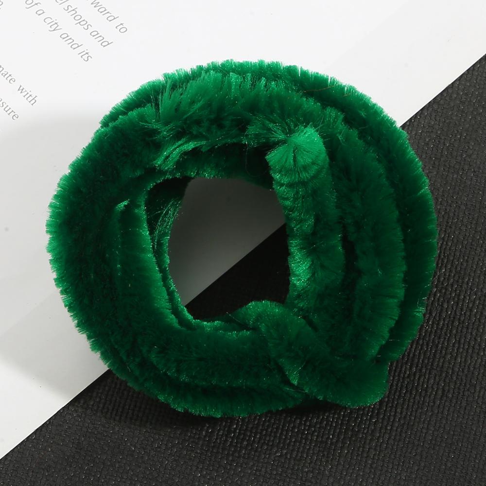 1 meter 10mm chenille stilke piberensere børn plys pædagogisk legetøj farverigt piberenser legetøj håndlavet gør-det-selv forsyninger: Mørkegrøn